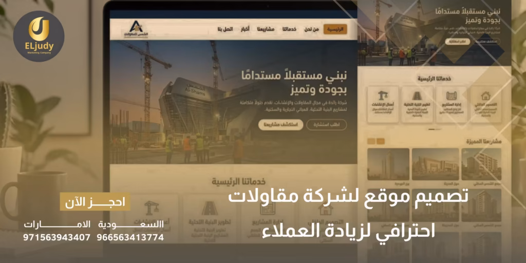تصميم موقع لشركة مقاولات